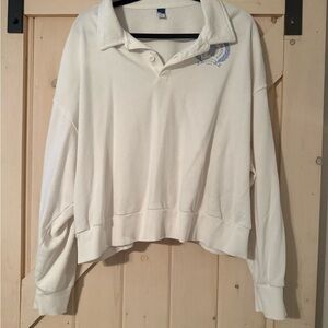 Old Navy Women's Cream Collared Pullover Size XXL